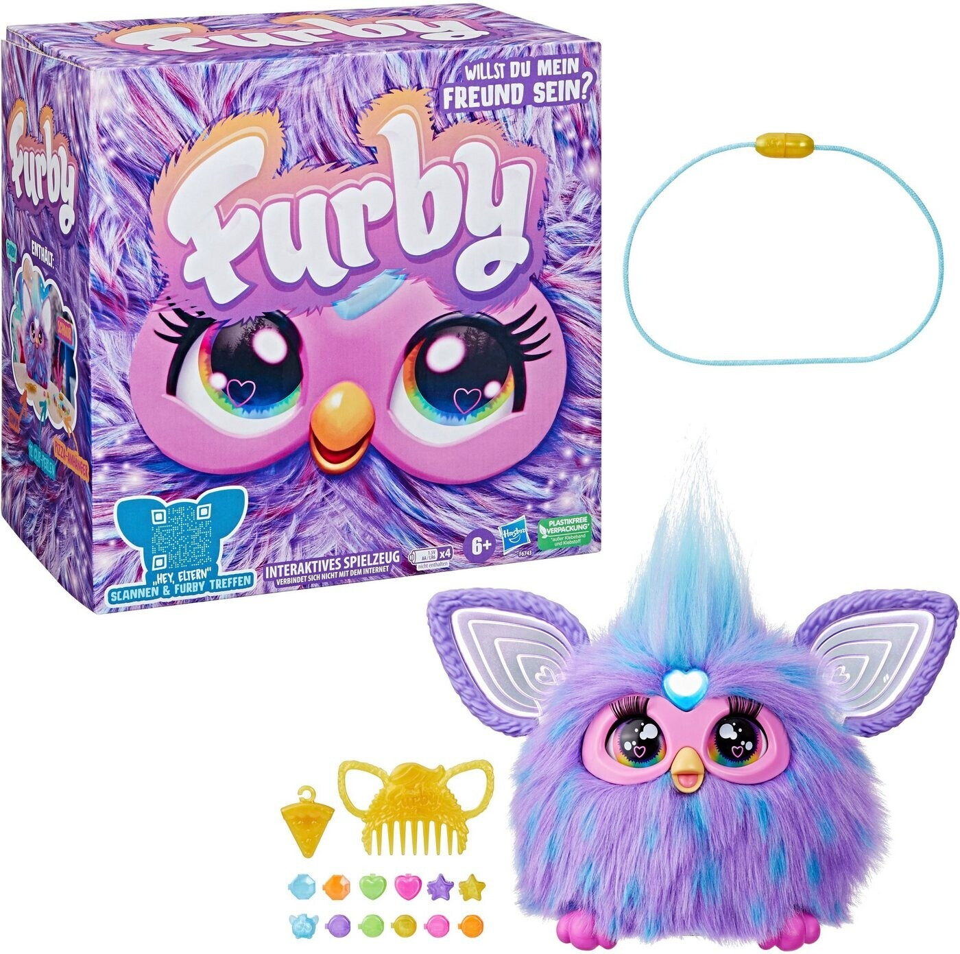 Hasbro Furby Purple - Interaktives Spielzeug für Kinder ab 6 Jahren, 5 Modi, über 600 Reaktionen