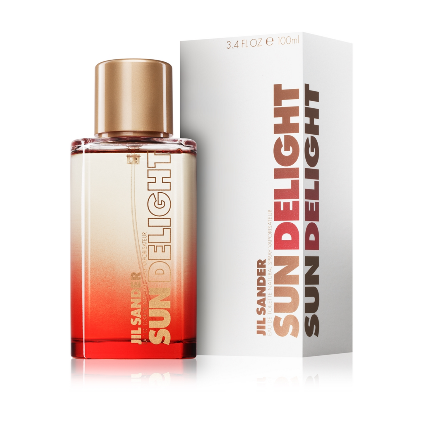 Verpackung und Flakon von Jil Sander Sun Delight Eau de Toilette