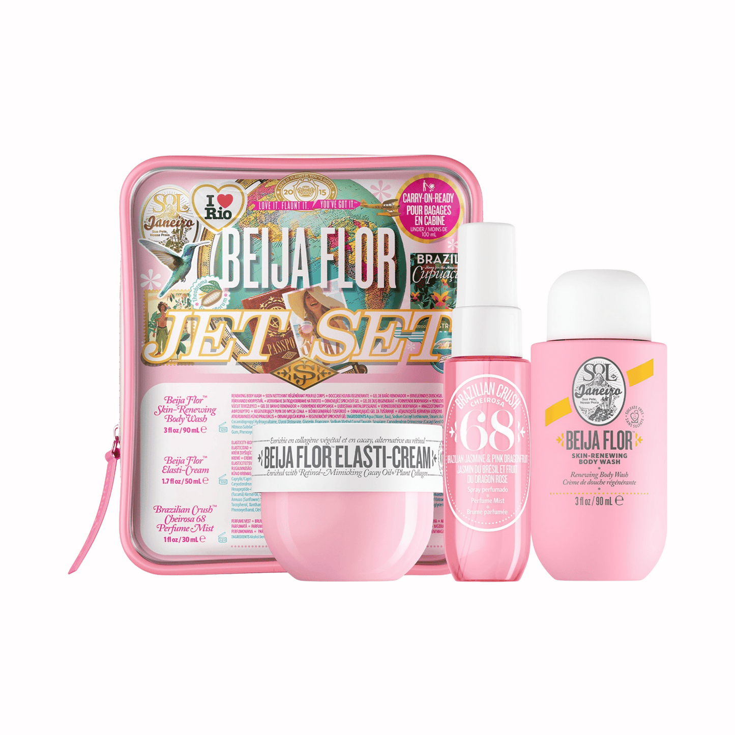 Jet Set mit Beija Flor Cream, Duschgel und Body Mist von Sol de Janeiro