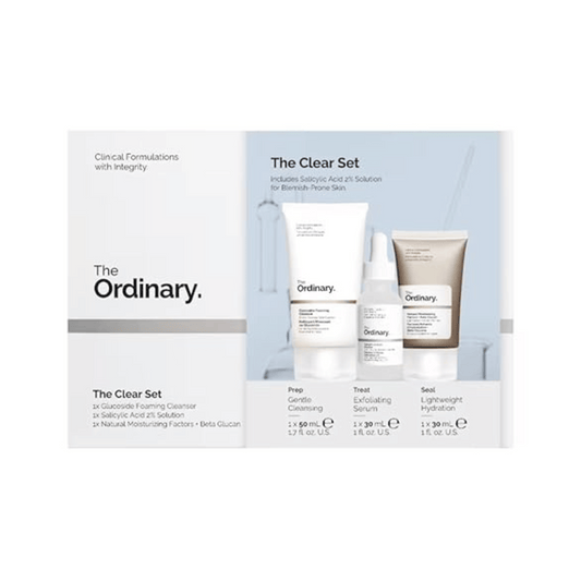 Pflege-Routine mit The Ordinary Produkten Verpackung