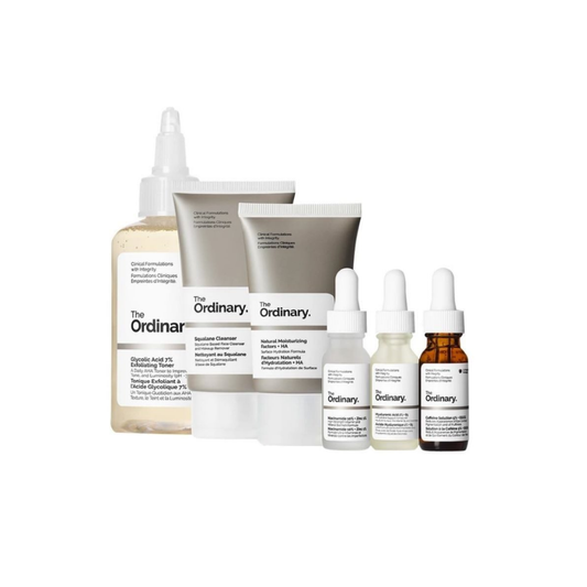 The Ordinary Mini Discovery Set 6-teilig – Skincare Testset mit Seren und Cleanser Nahaufnahme produkte