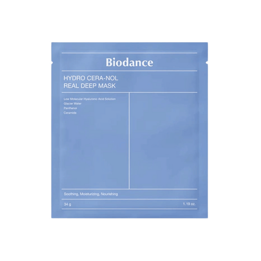Biodance Hydro Cera-Nol Real Deep Mask – einzeln verpackte Tuchmaske mit schlichtem Design