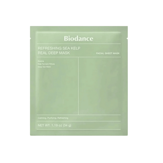 Biodance Refreshing Sea Kelp Real Deep Mask – grüne Einzeltuchmaske mit Meerespflege-Inhalt