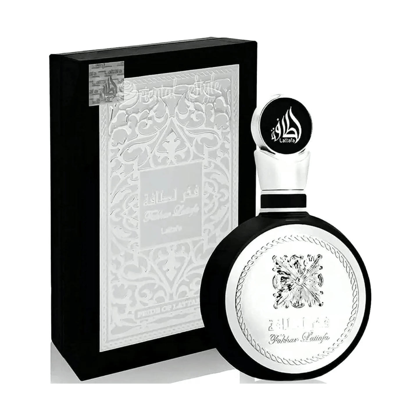 Verpackung des Lattafa Fakhar Black Parfums
