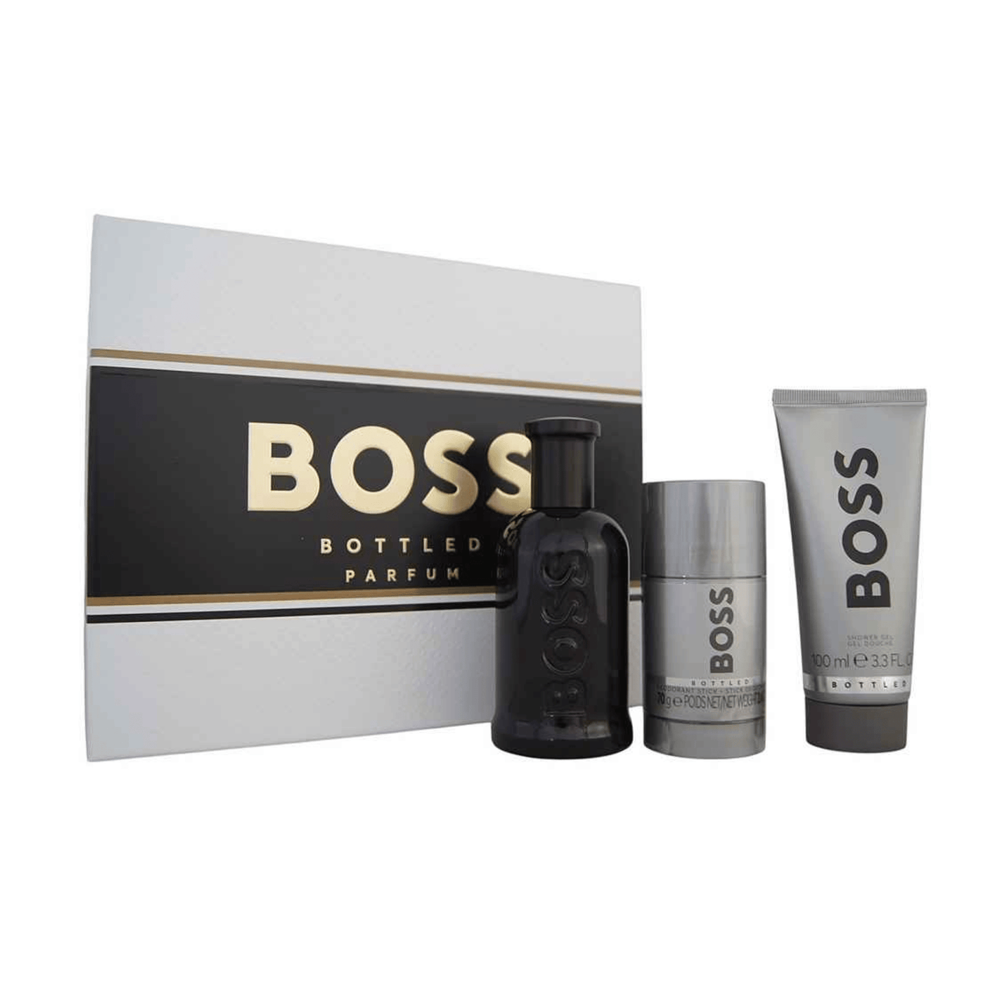 HUGO BOSS Bottled Parfum Set 100 ml – Eau de Parfum mit Deodorant und Duschgel