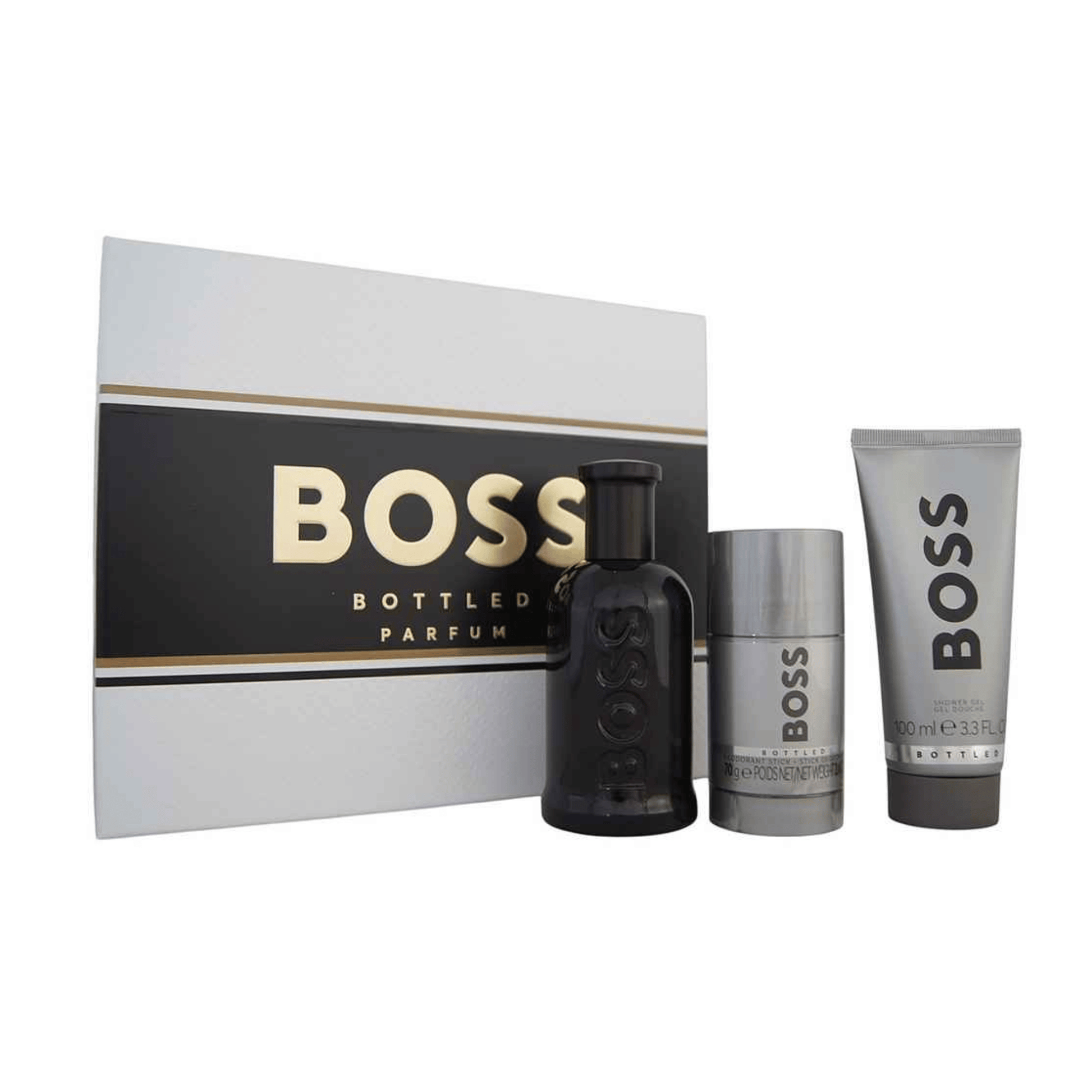 HUGO BOSS Bottled Parfum Set 100 ml – Eau de Parfum mit Deodorant und Duschgel