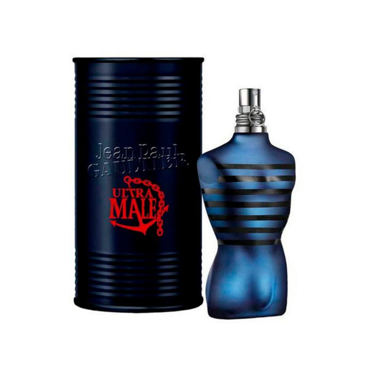 Jean Paul Gaultier Le Male Ultra Intense EDT 125 ml Flakon Vorderseite
 nebst Verpackung