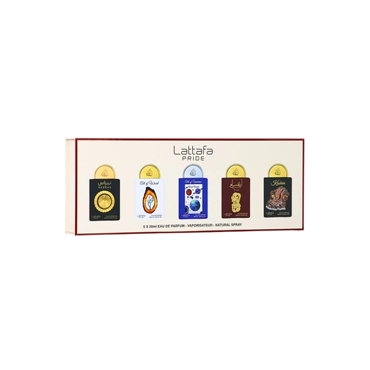 ALT-Text:
Lattafa Pride Box Geschenkset 5x20ml Eau de Parfum Kollektion