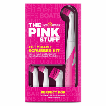 alt="The Pink Stuff Sonic Scrubber Kit mit 4 Bürstenaufsätzen für Reinigung von Küche und Bad"
